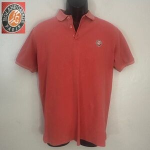Roland Garros Embroidered Polo Medium Gently worn 100% combed cotton 21" armpits